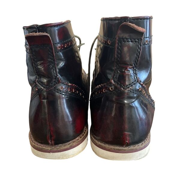 Crevo Boardwalk Leather Boots Men’s Size 10.5 Wingtip Bordo BROWN MADE IN INDIA - Picture 5 of 9